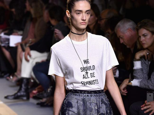 Dior’s “We Should All Be Feminists” tee becoming the most-wanted item of 2017. Picture: Getty Images For Dior