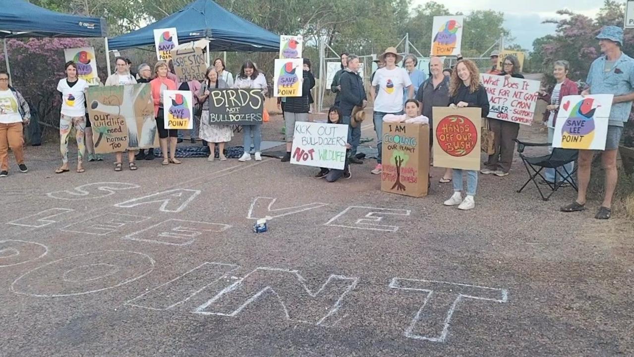 Protesters rally at Lee Point July.