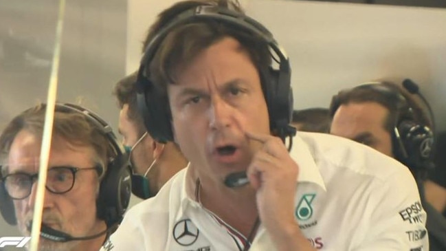 Mercedes boss Toto Wolff was furious at race director Michael Masi. Picture: FOX Sports