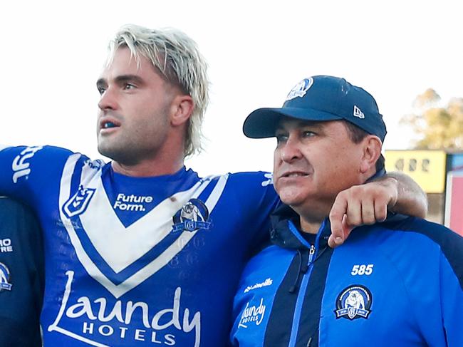 Canterbury's Jaeman Salmon fractured ankle in the win over Canberra. Pic: NRL