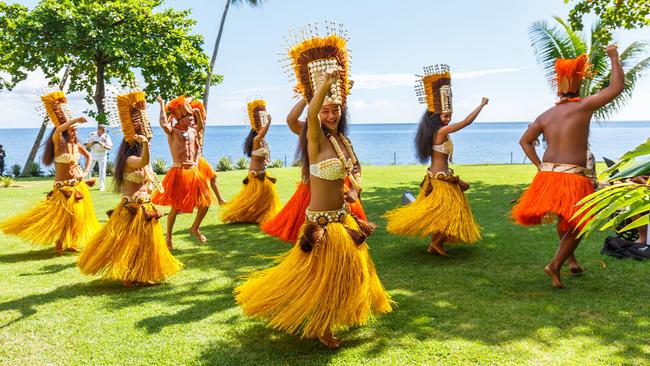 Traditional dance in Tahiti, Papeete, French Polynesia.