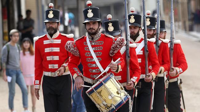 The red coats, instrumental in Eureka Stockade, are a key feature of Sovereign Hill. Picture: ANDY ROGERS