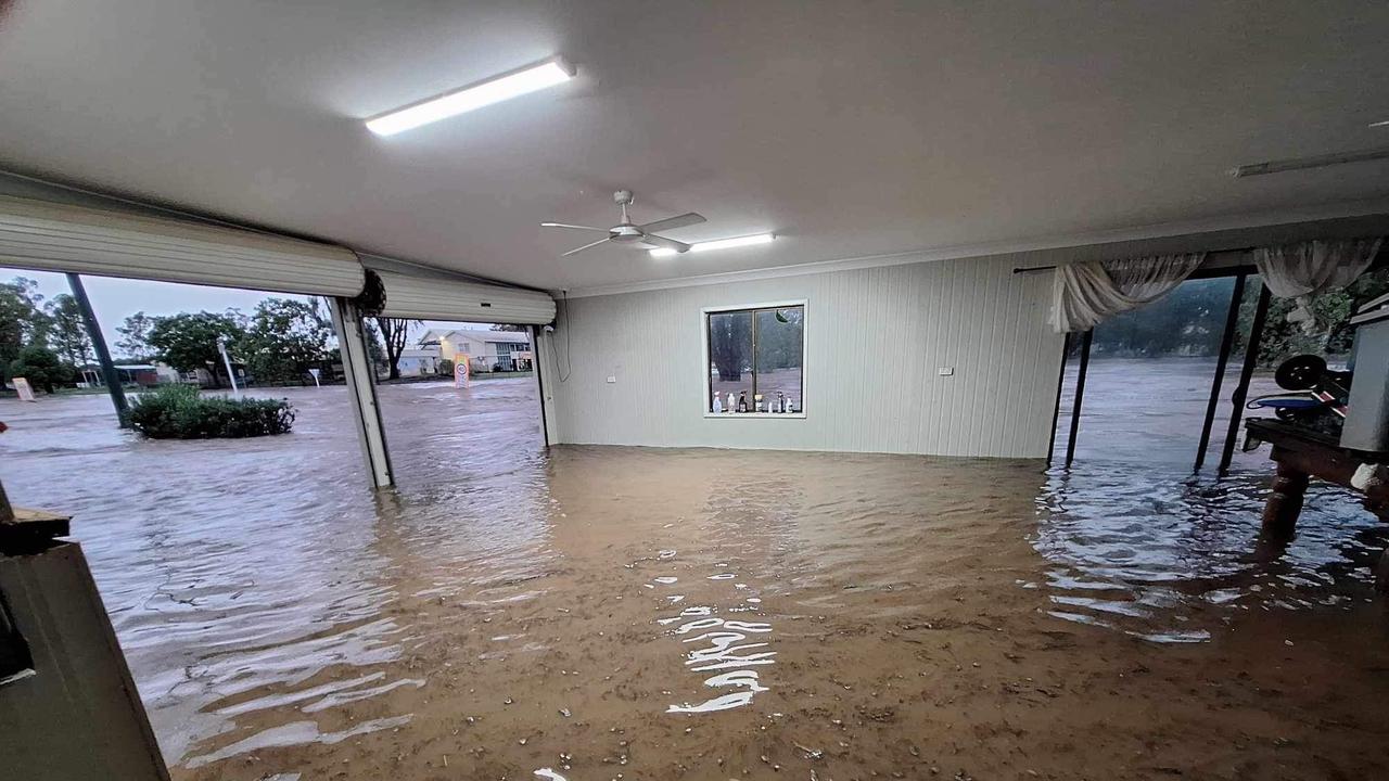The Western Downs town of Jandowae has been inundated with flood water, with waters expected to continue rising.