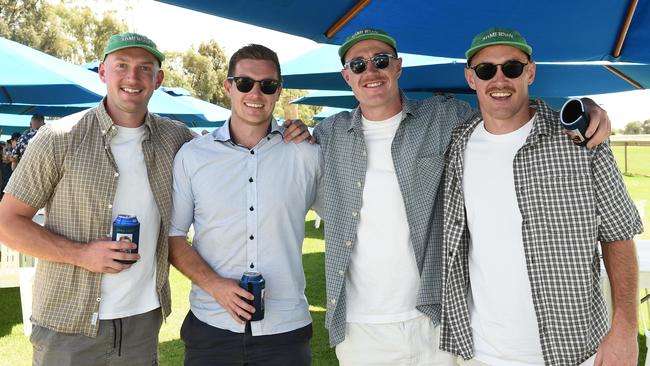 Matt Bourke, Charlton Hindle, Jack Neylon and Josh Martin at Moama Bowling Club Echuca Cup. Picture: David Smith
