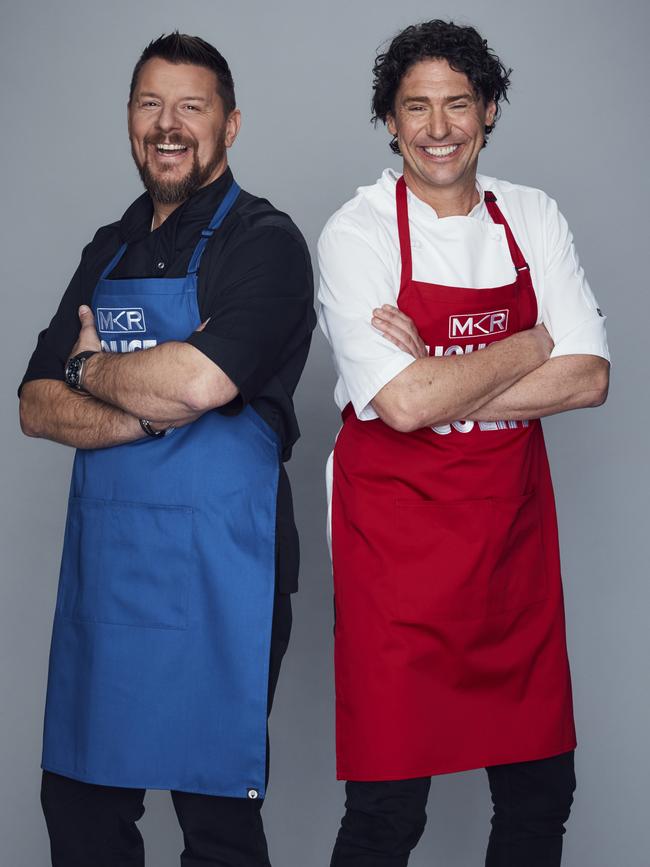 Manu Feildel and Colin Fassnidge on My Kitchen Rules.