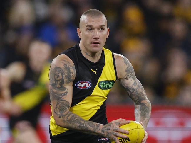 MELBOURNE, AUSTRALIAÃ&#137; June 15, 2024. AFL Round 14. Richmond vs. Hawthorn at the MCG. Richmonds Dustin Martin during the 4th qtr. . Pic: Michael Klein