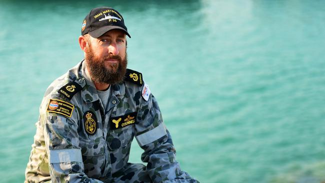 Chief Petty Officer Michael John O'Donnell has been recognised for the Queen's birthday honours for outstanding devotion to duty during the execution of his duty as the Ship's Damage Control Officer when responding to an engine room fire in HMAS Maryborough on the night of 25th and 26th May 2017. Picture: Justin Kennedy