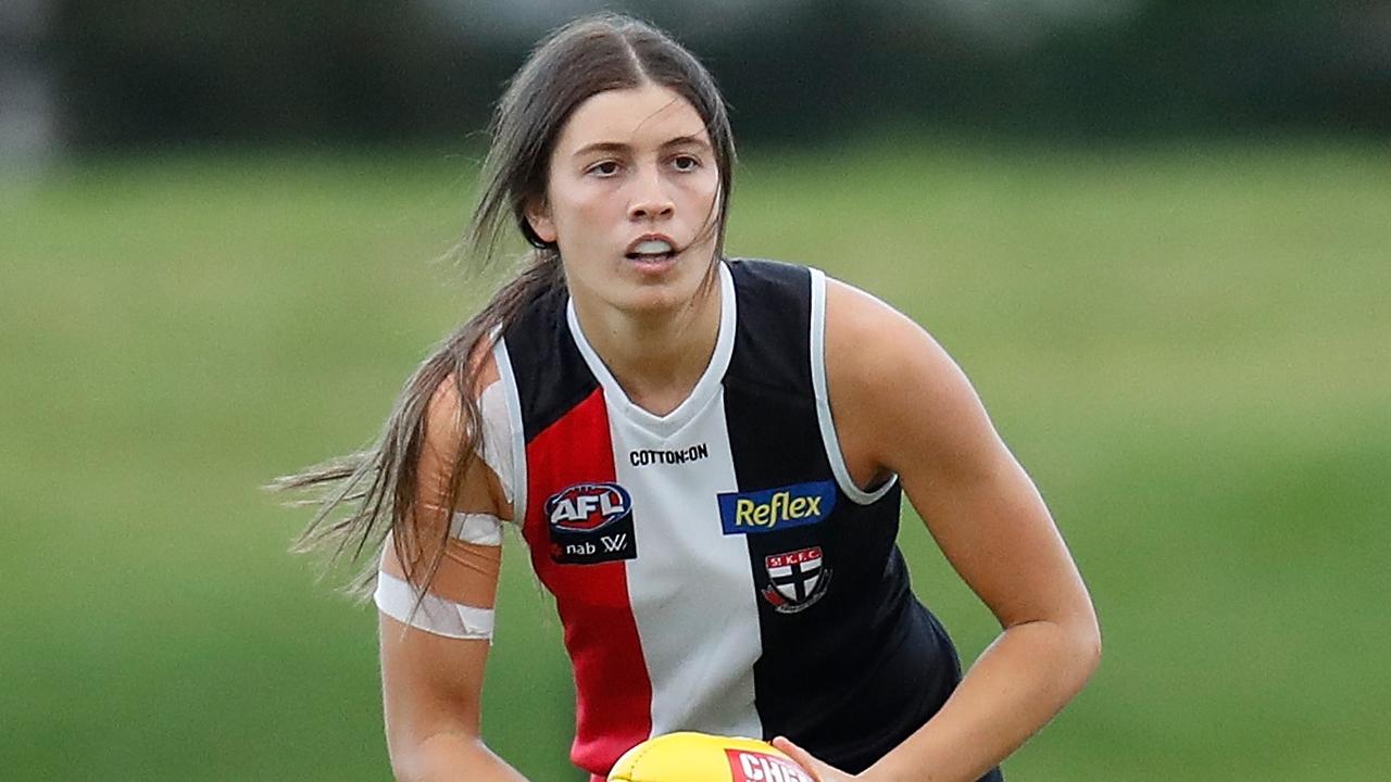 Georgia Patrikios can play for the Saints this season after the AFL eased its Covid vaccination rules. Picture: Michael Willson/AFL Photos via Getty Images