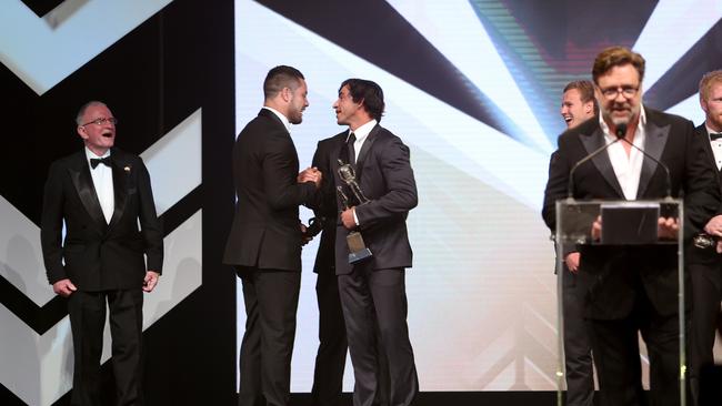 Russell Crowe announcing the Dally M winners.