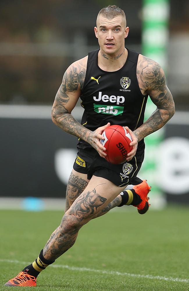 Can Dustin Martin return to his incredible 2017 heights? Picture: Michael Klein