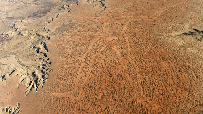 A view of the Marree Man from the air.