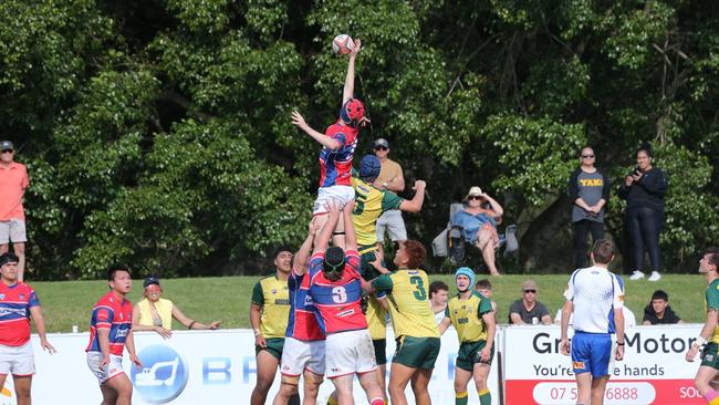 Action galleries of the junior rugby union grand finals, match played at Surfers Paradise Home Ground. Surfers Paradise Dolphins Vs Bond Uni under 18s division. Picture Mike BatterhamAction galleries of the junior rugby union grand finals, match played at Surfers Paradise Home Ground. Surfers Paradise Dolphins Vs Bond pirates under 18s division. Picture Mike Batterham