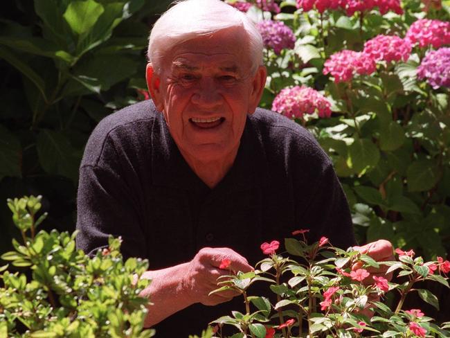 Richards in the garden at his home in Toorak.