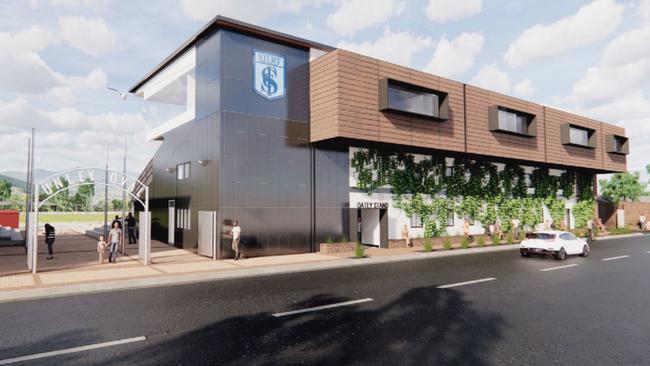 Architectural renders of upgrades to the Oatey Stand at Unley Oval. Pictures: Bell Architecture