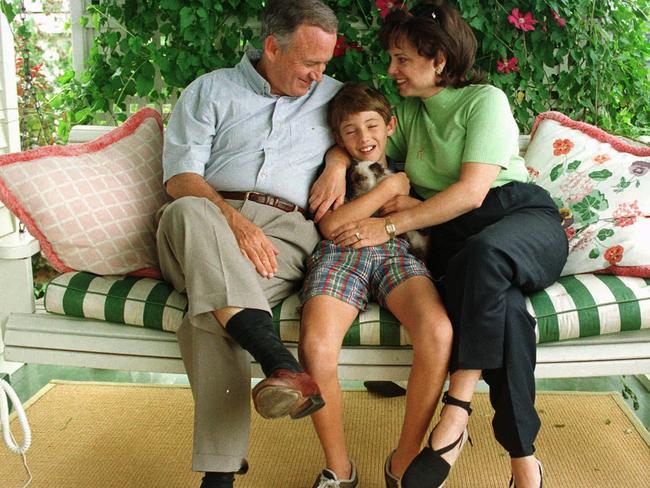 John and Patsy Ramsey, with their 10-year-old son Burke in 1997. Picture: Rocky Mountain News, Ellen Jaskol