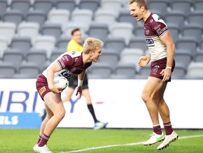 Ben Trbojevic celebrates with his brother Tom.