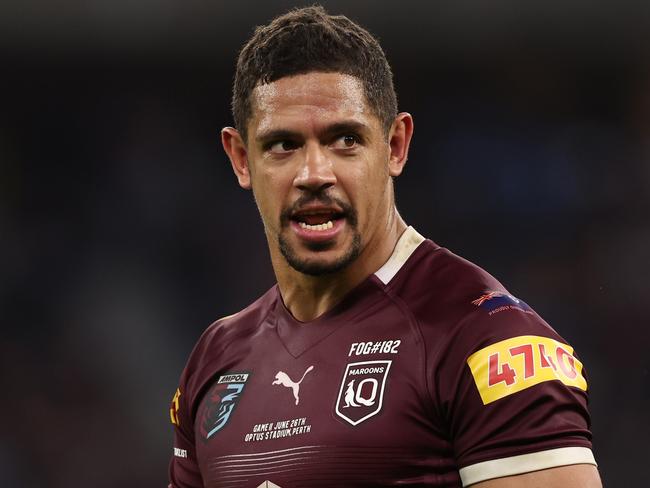 PERTH, AUSTRALIA - JUNE 26: Dane Gagai of the Maroons looks on during game two of the State of Origin series between New South Wales Blues and Queensland Maroons at Optus Stadium on June 26, 2022 in Perth, Australia. (Photo by Paul Kane/Getty Images)