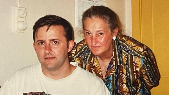 Opposition Leader Anthony Albanese with his mum Maryanne Ellery. Pictures- Facebook