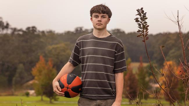 Lincoln Smith, 15 was not allowed to participate in his school photos because of his moustache. Picture: Supplied.