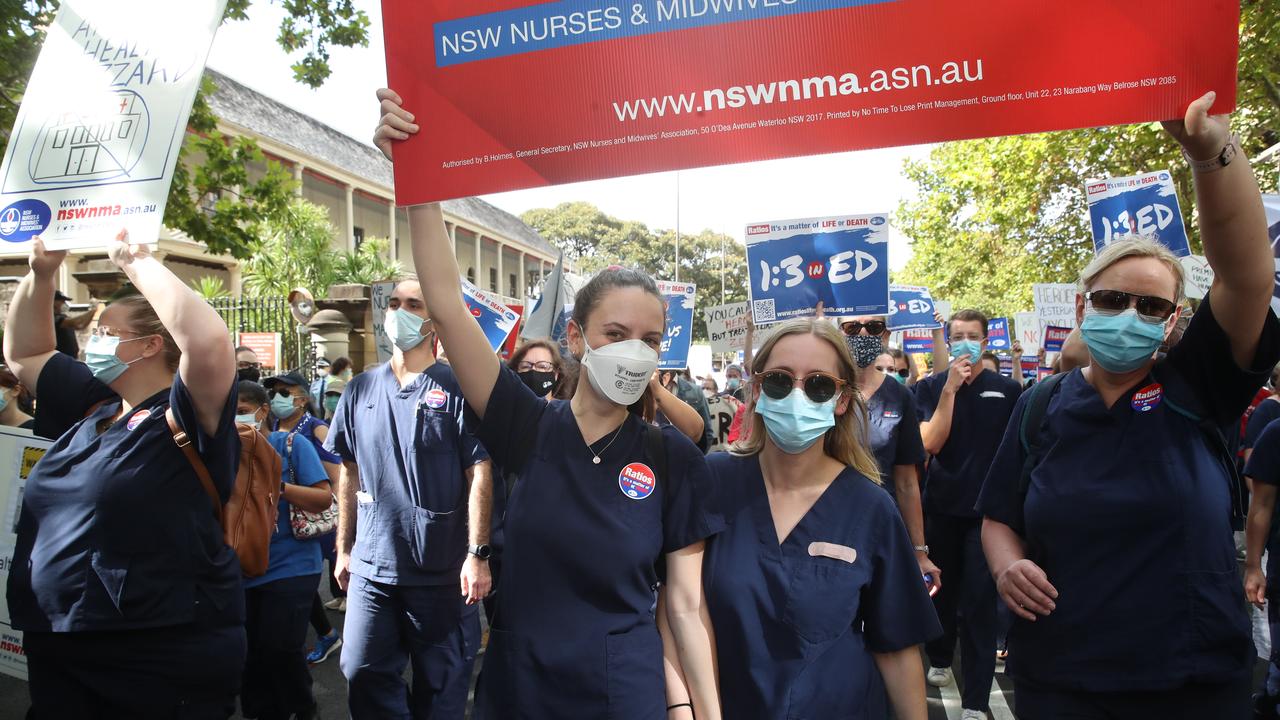 Thousands of nurses and midwives showed up. Picture: NCA NewsWire / David Swift