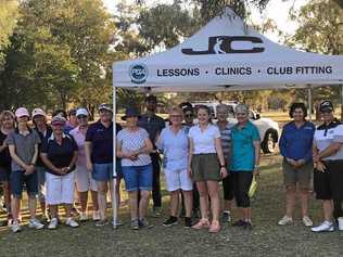 A BIG HIT: John Collins' drought relief golf tour had a substantial turnout at the St George Golf Club last week. Collins will arrive in Roma today. Picture: John Collins