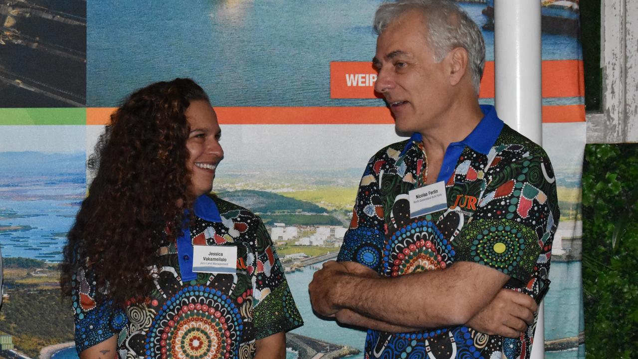 Jessica Vakameilalo of Juru Land Management and NQBP CEO Nicolas Fertin at the Reconciliation in Action event at Grand View Hotel, Bowen. Picture: Kirra Grimes.