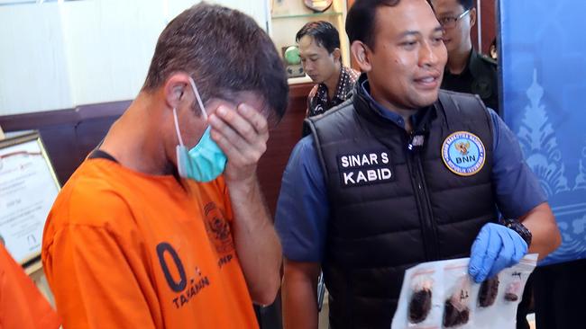 Australian Purina Robinson during the press conference at the Indonesia Narcotic Board office in Bali. Picture: Lukman S. Bintoro