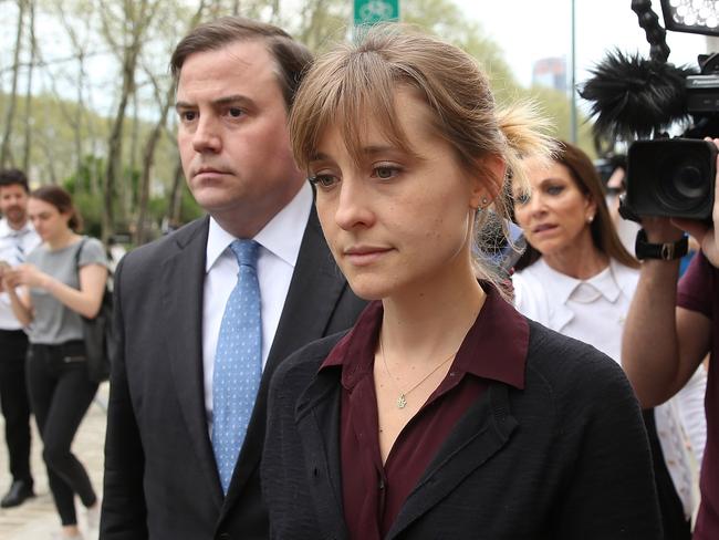 Actor Allison Mack departs the United States Eastern District Court after a bail hearing in relation to the sex trafficking charges filed against her on May 4, 2018. Picture: AFP