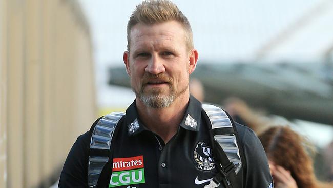 Collingwood’s Nathan Buckley arrives at the MCG. Picture: Mark Stewart