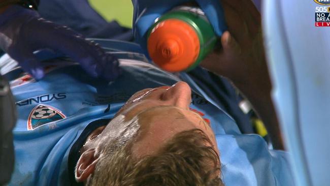 Wilkinson goes down with an injury.