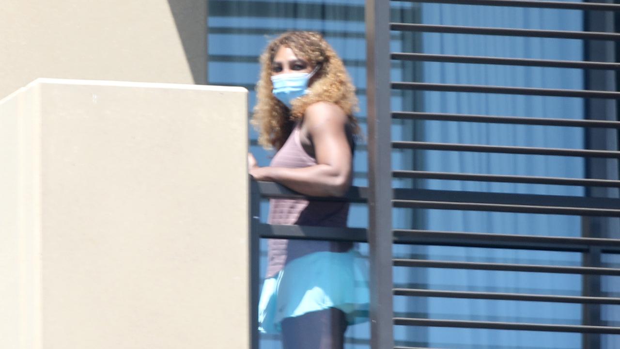 ADELAIDE , AUSTRALIA - NewsWire Photos JANUARY 20 2021: Serena Williams while in quarantine at Majestic Suites in North Adelaide. NCA NewsWire / Dean Martin