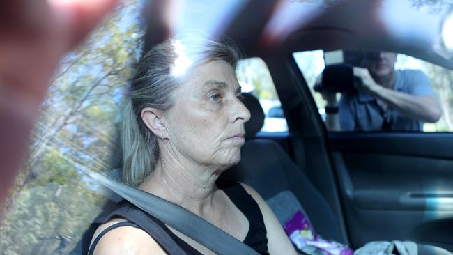 Julene Thorburn, wife of Rick Thorburn, arrives at her house to feed her horses. Pic Darren England.