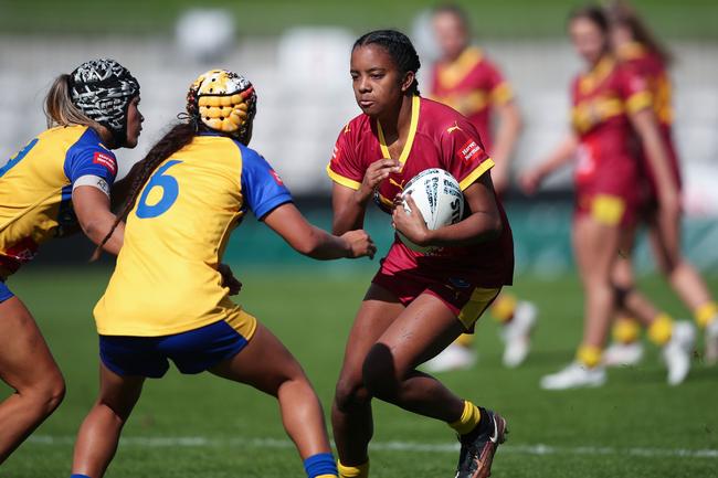 Phoenix Raine-Hippi playing for the Country under-17 women's side. Photo: Bryden Sharp