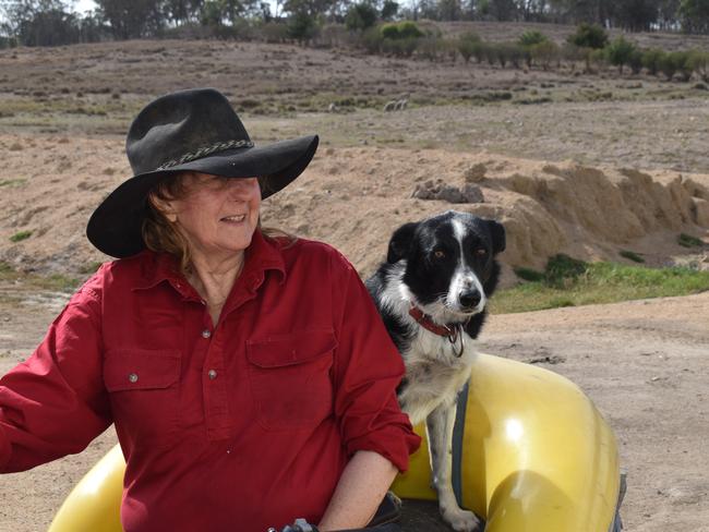 Turners Creek farm owner Del Mitchell and her dog Spanky