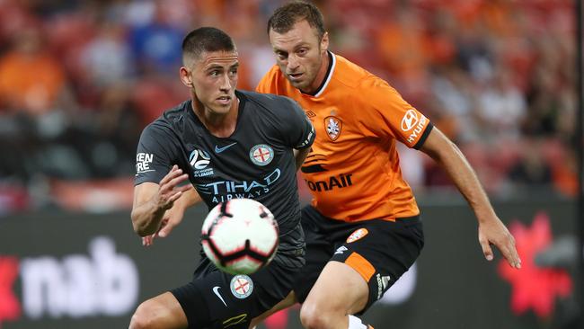 Lachlan Wales turns away from Avram Papadopoulos.