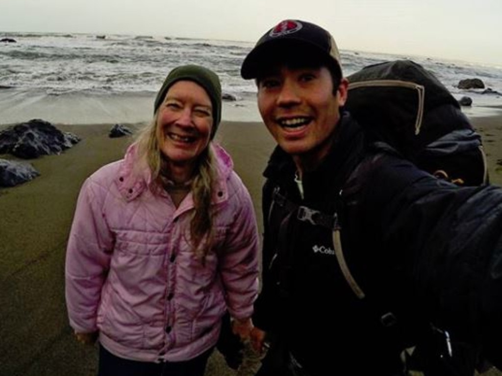 John Chau with his mother Linda, who believes there’s still a chance he is alive. Picture: Instagram