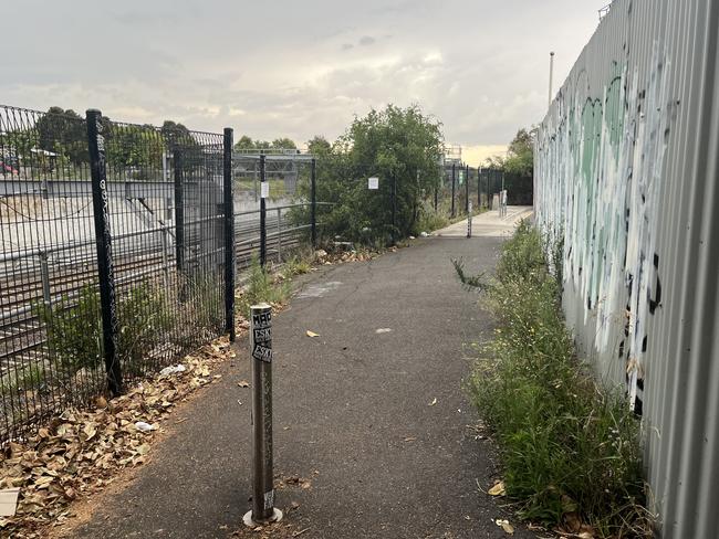 Footscray Hotel management have notified pedestrians the footpath could soon close. Picture: Nilsson Jones