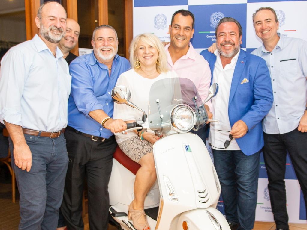 Adriano Corrado, Ermano Nobilio, Paul Antonelli, Mariangela Stagnitti, Gino D'Arienzo, Sandro Cavallo and Luc Corrado at the launch of the Tour of Italy Through Queensland program at the Brisbane Abruzzo Club. Socials: Damien Anthony Rossi | Picture: Consulate of Italy