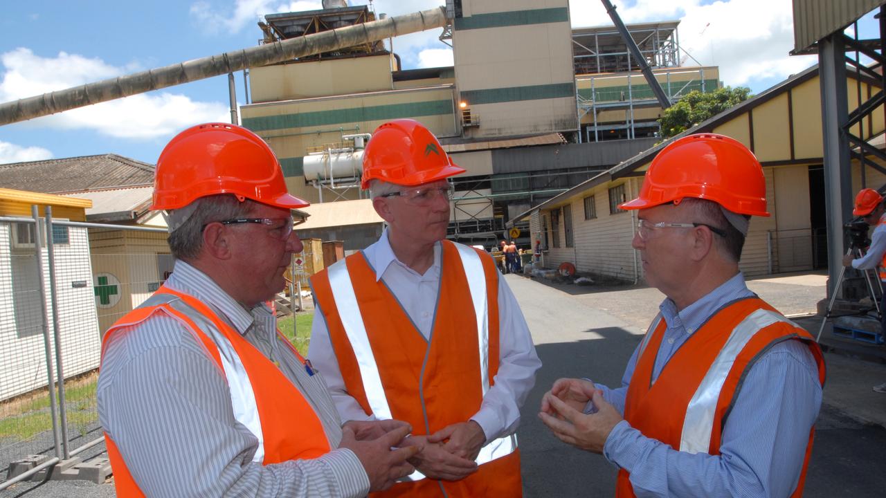 MACKAY Sugar made a bid to US Navy this morning in the hope its mill's bio-fuels plant would become a supplier to the navy's 'green fleet'. From left: Tim Mulherin, Chris Tindal, Director for Operational Energy for the US Navy and Andrew Cappello, Chairman of Directors for Mackay Sugar. Photo Peter Holt / Daily Mercury