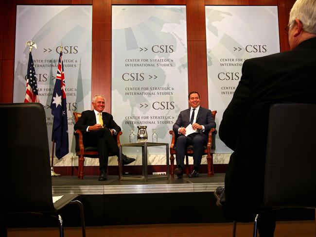 The Prime Minister takes questions after his address. Picture: Nathan Edwards