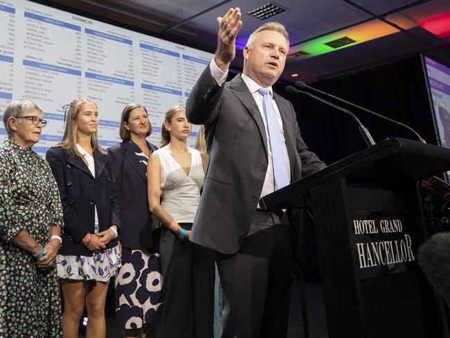 Tasmanian State Election 2024, Premier Jeremy Rockliff in the tally room, Hotel Grand Chancellor. Picture: Chris Kidd