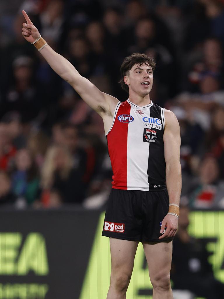 Darcy Wilson was one of St Kilda’s best in the win. Picture: Darrian Traynor/Getty Images