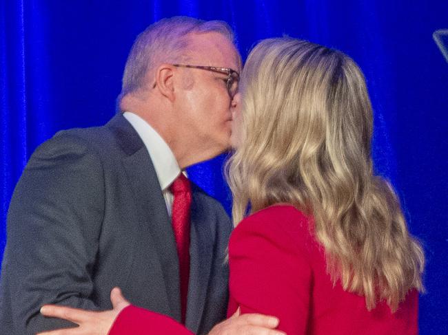SYDNEY, AUSTRALIA. NewsWire Photos. MAY 3, 2025. Prime Minister Anthony Albanese claims victory in the Federal Election at Canterbury-Hurlstone Park RSL Club.Picture: NewsWire / Jeremy Piper