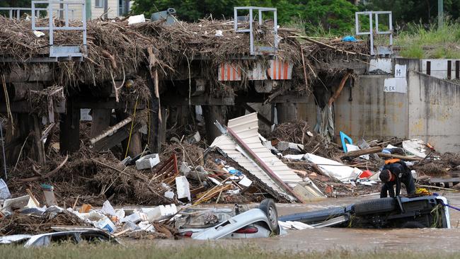 The disaster zone after the Grantham floods.