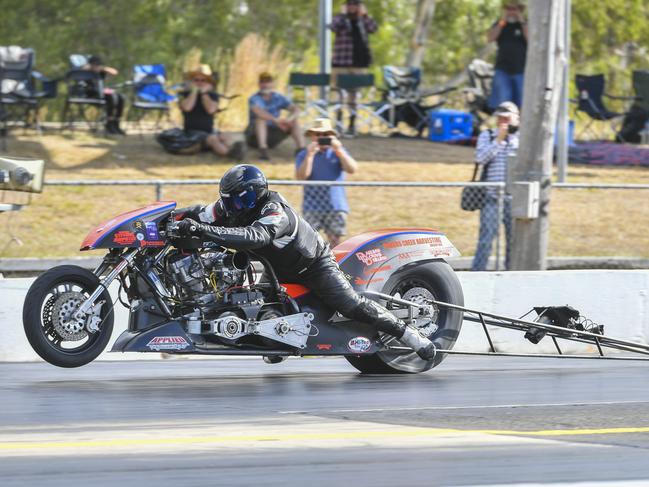 Benny Stevens competes at the Benaraby All Bikes Drags at Benaraby Motorsports Complex.