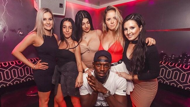 Usain Bolt in a picture released by Surfers Paradise nightclub Sin City to its Instagram page of him in the venue in 2018.