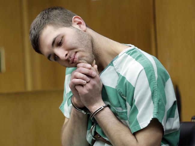 Anthony Comello appears for his extradition hearing in Toms River, N.J., Monday, March 18, 2019. New York City police say a suspect is in custody in the shooting death of the reputed Gambino crime family boss. Chief of Detectives Dermot Shea says 24-year-old Comello was arrested Saturday, March 16, 2019, in the death of Francesco Cali on Wednesday in front of his Staten Island home. (AP Photo/Seth Wenig)