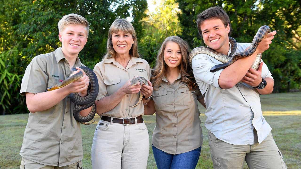 Robert Irwin, Terri Irwin, Bindi Irwin and Chandler Powell celebrate Bindi&#39;s 20th Birthday at Australia Zoo.