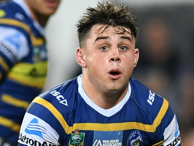 Reed Mahoney of the Eels in action during the Round 14 NRL match between the Parramatta Eels and the North Queensland Cowboys at TIO Stadium in Darwin, Saturday, June 9, 2018. (AAP Image/Dan Peled) NO ARCHIVING, EDITORIAL USE ONLY