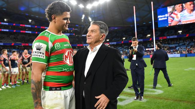 Latrell Mitchell’s South Sydney will faceSydney Roosters chairman Nick Politis’s side twice again next season. Picture: NRL Images